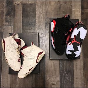 Jordan Maroon (sz 8.5)  & Infrared 6’s (sz 10.5)